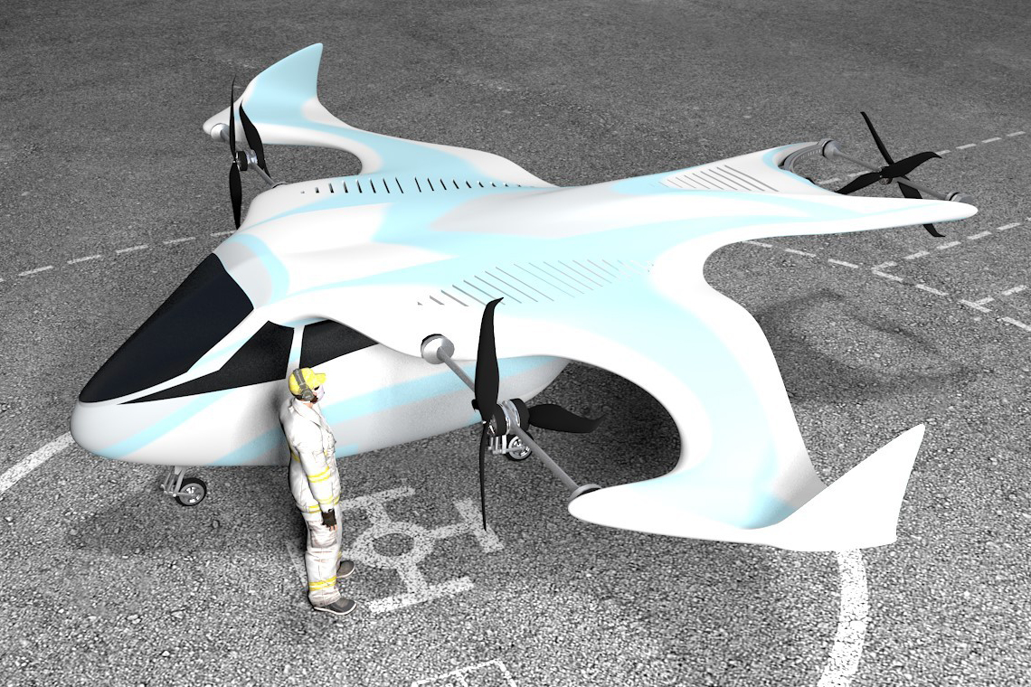 Le Colibri passenger long range hybrid-electric VTOL concept design aircraft Le Colibri passenger long range hybrid-electric VTOL concept design aircraft